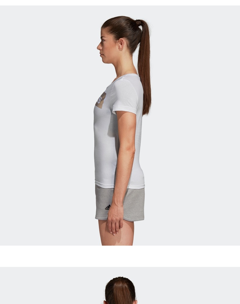 adidas 女士 烫金印花 运动T恤 图2