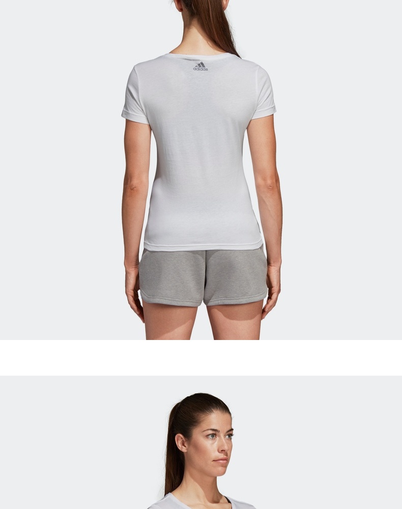 adidas 女士 烫金印花 运动T恤 图3
