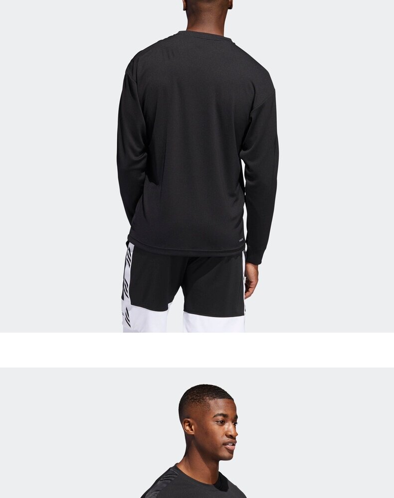 阿迪达斯 PM LS TEE 男装圆领套头T恤 ClimaLite排湿面料 图5