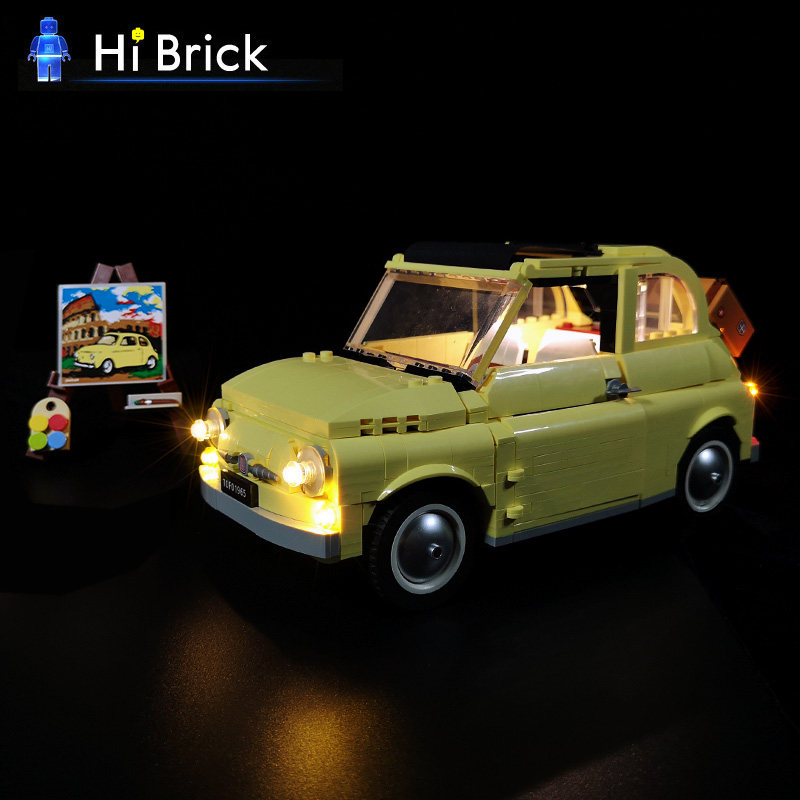 HiBrick lamps for Lego 10271 Fiat 500 car model assembled building blocks for children's gifts