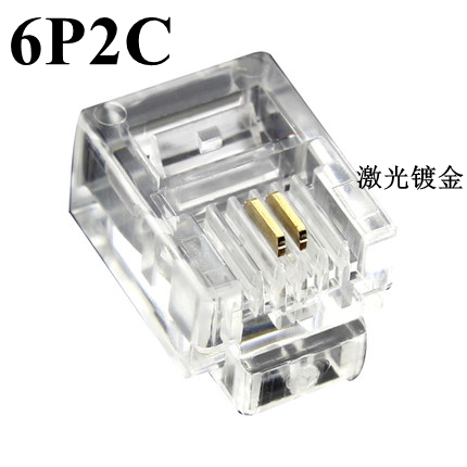Grade A 6P2C new RJ11 Phone crystal head gilded crystal head 2 core Phone crystal head network crystal head 