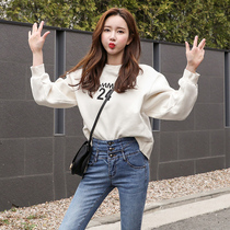  Loose sweater womens long-sleeved 2021 new autumn and winter super fire cec Korean fashion thin round neck pullover trend