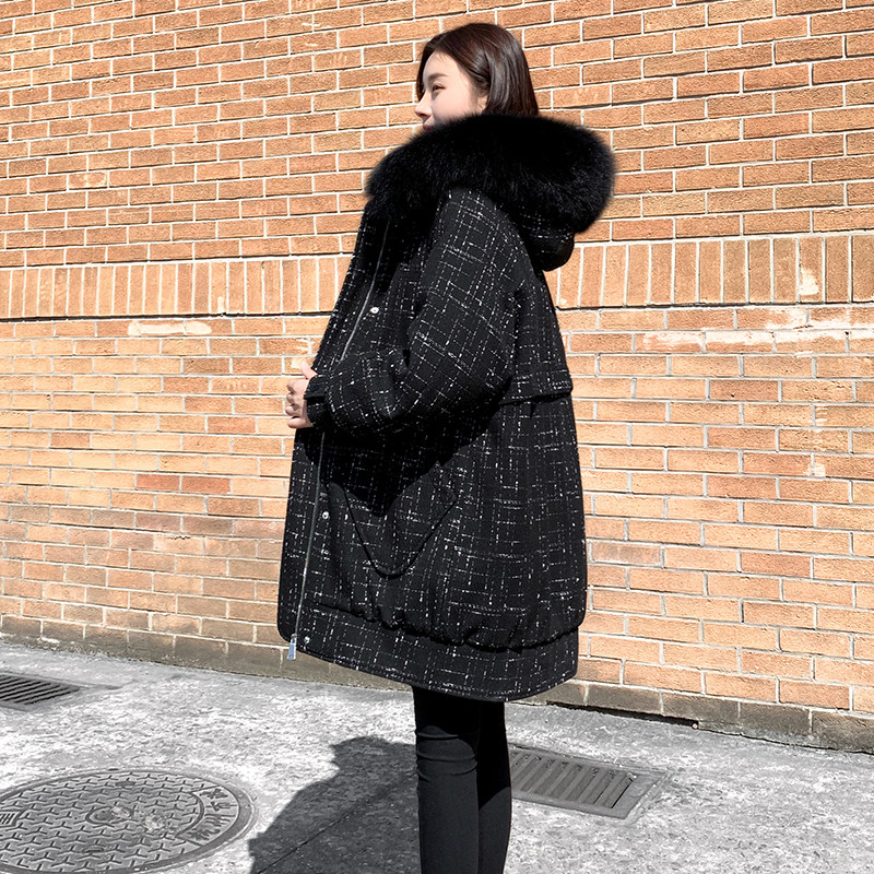 Loose down jacket women's mid-length version 2022 new winter Korean version large size thin white duck down thickened coat