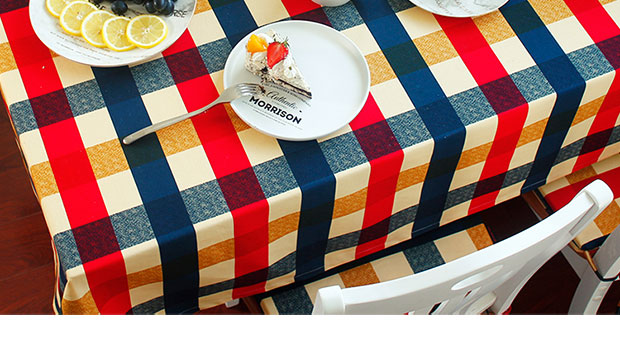 Khăn trải bàn bằng vải cotton Worsted Khăn trải bàn kiểu Mỹ Lưới vuông vuông Châu Âu nhà ăn khăn trải bàn hình chữ nhật bán khăn trải bàn
