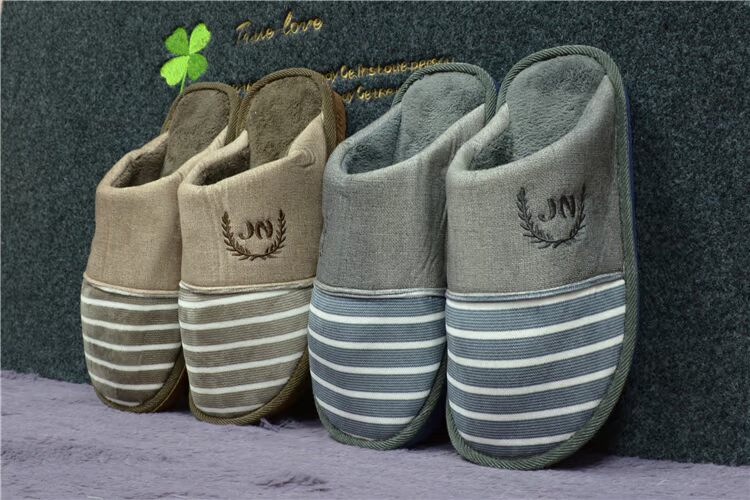 Tăng cotton nam kéo mùa đông nam cực lớn giày ấm nhà dày đáy chống trượt nhà cỡ lớn dép trong nhà mùa đông dép bông dép quai ngang