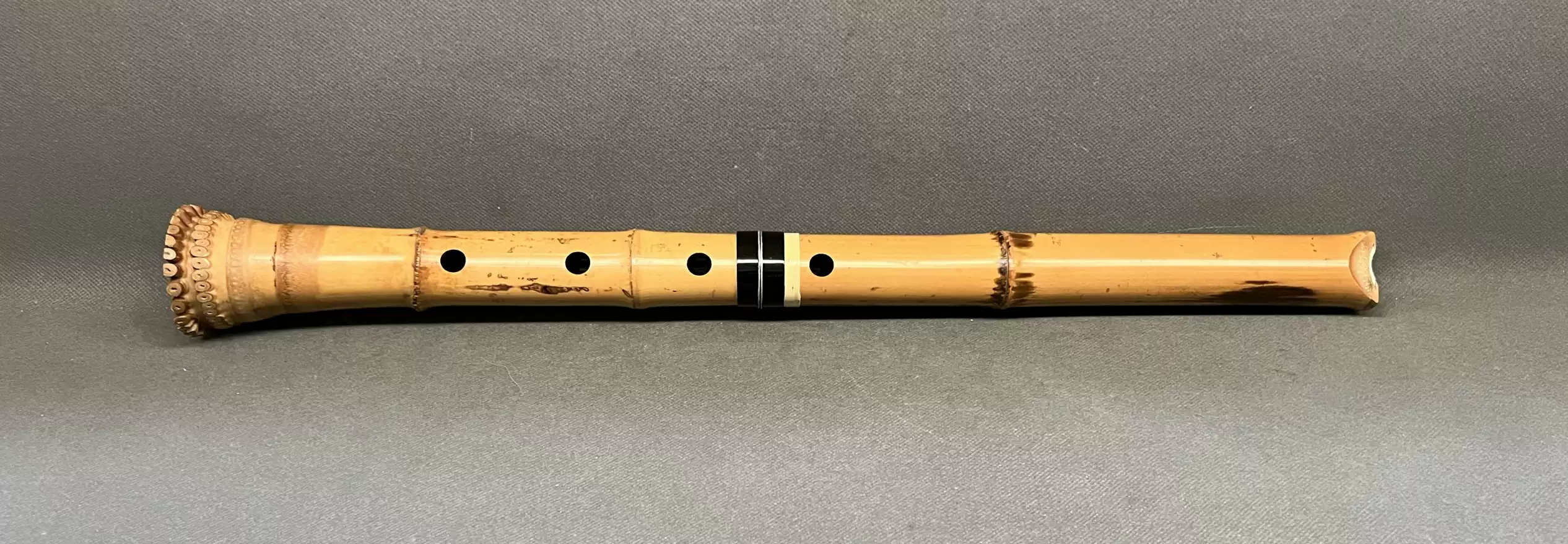 都山流1尺６寸在銘尺八２印 尺八 (しゃくはち） 玉山銘 真竹 都山流 1尺6寸 高級管 Gyokuzan