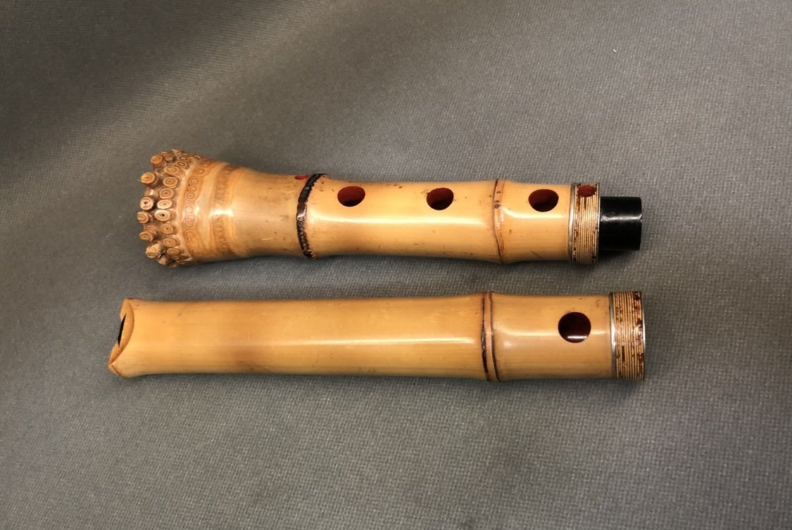 日本竹宝铭银卷银三线尺八（一尺四寸）：传承千年的东方音乐精灵！-尺