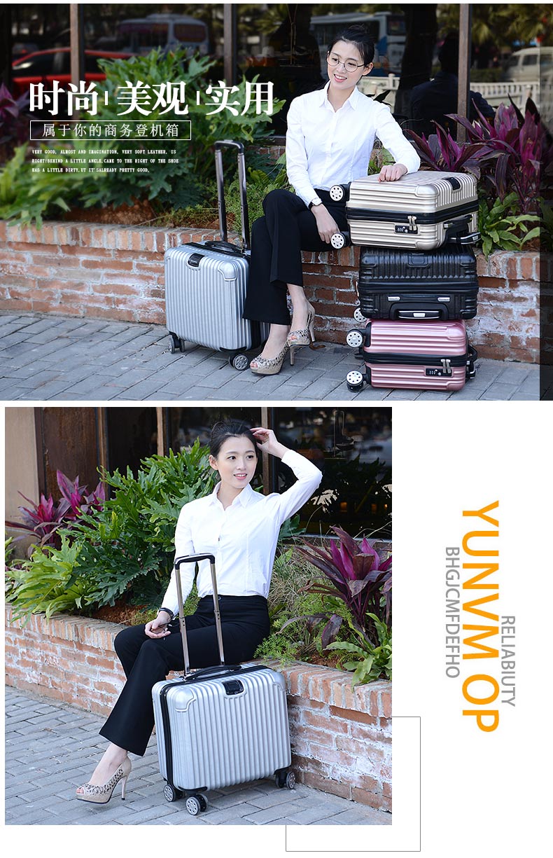 Máy bay lên máy bay vali 18 inch nữ nhỏ xe đẩy trường hợp nam siêu nhẹ kinh doanh mật khẩu hộp hành lý du lịch - Va li túi xách du lịch nam