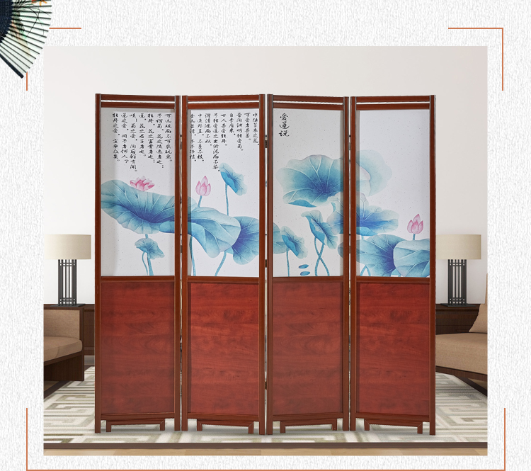 Rắn gỗ gấp màn hình di chuyển màn hình khách sạn phân vùng văn phòng nhà hiên phân vùng màn hình cổ Trung Quốc - Màn hình / Cửa sổ khung cửa sổ tròn