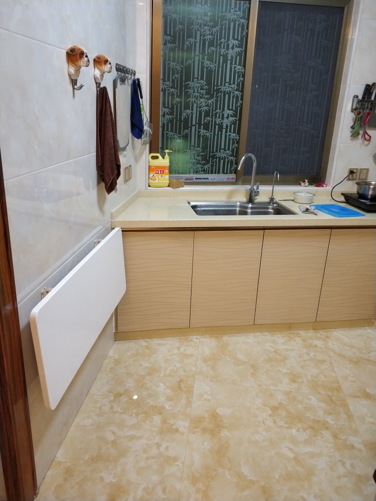 Kệ gấp miễn phí đấm tường nhà bếp lưu trữ bảng điều khiển tường phòng tắm treo từ phân vùng bàn gấp - Bàn bàn xếp thông minh