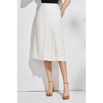 U N Q Sapey Great Woman One Piece Press Pleat Half Dress Slim high waist A character with long half body dress woman