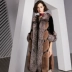 U.N.Q Ladies Temperament Light Luxury Fur Fur Fur Fur Lông Silver Fox Fur Cổ áo lông dài - Faux Fur