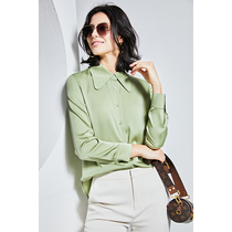 U N Q Design Sensation Neckline Woman small crowdcommuter 19 mmy elastic double Joe true silk shirt mulberry silk blouse