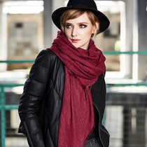 U N Q 2021 autumn and winter New hemp cotton torn edge solid color long warm scarf shawl double use silk scarf women