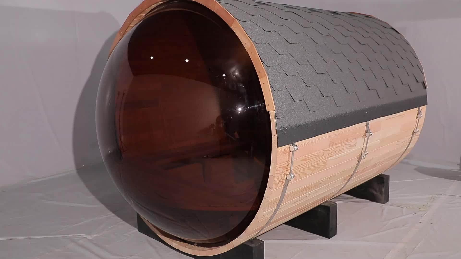6 Ft Clear Red Cedar Barrel Sauna With Panoramic View Window Buy 6 Person Barrel Sauna