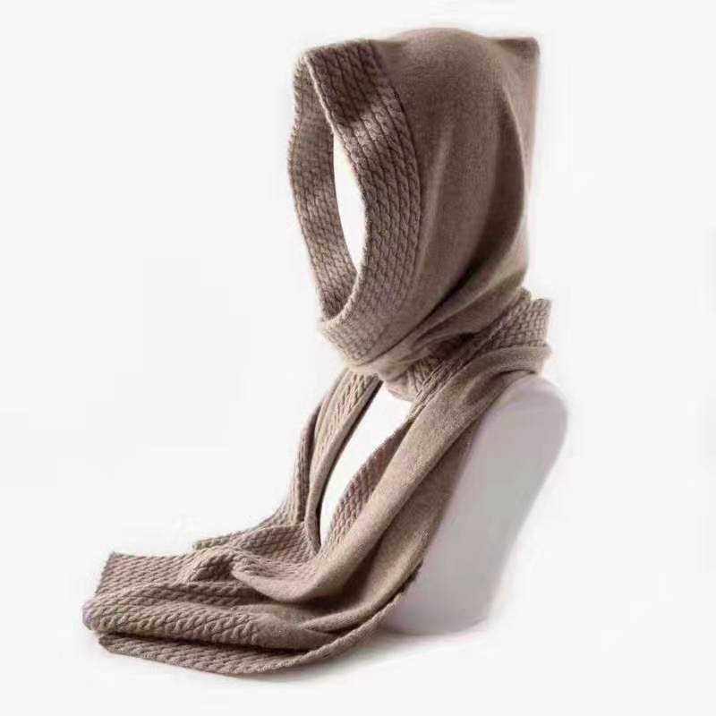 Mongolia imported 100% cashmere fashion multi-purpose hooded scarf