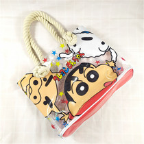 Cartoon Cartoon Crayon Small New Perimeter Shopping Bag Hand Bag Hand Carry Bag Transparent Waterproof