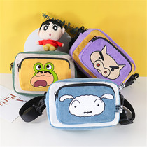 Official genuine wax pen small new perimeter light core suede satchel bag single shoulder bag cartoon cartoon left necropolis small white bag