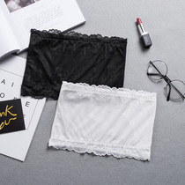 Spring and summer Korean version of pure color mesh yarn smear a piece of lace floral lace anti-walking light wrap chest vest lingerie to hit bottom woman