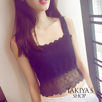 2019 new spring and summer wild suspender bandeau breast lace mesh base vest underwear