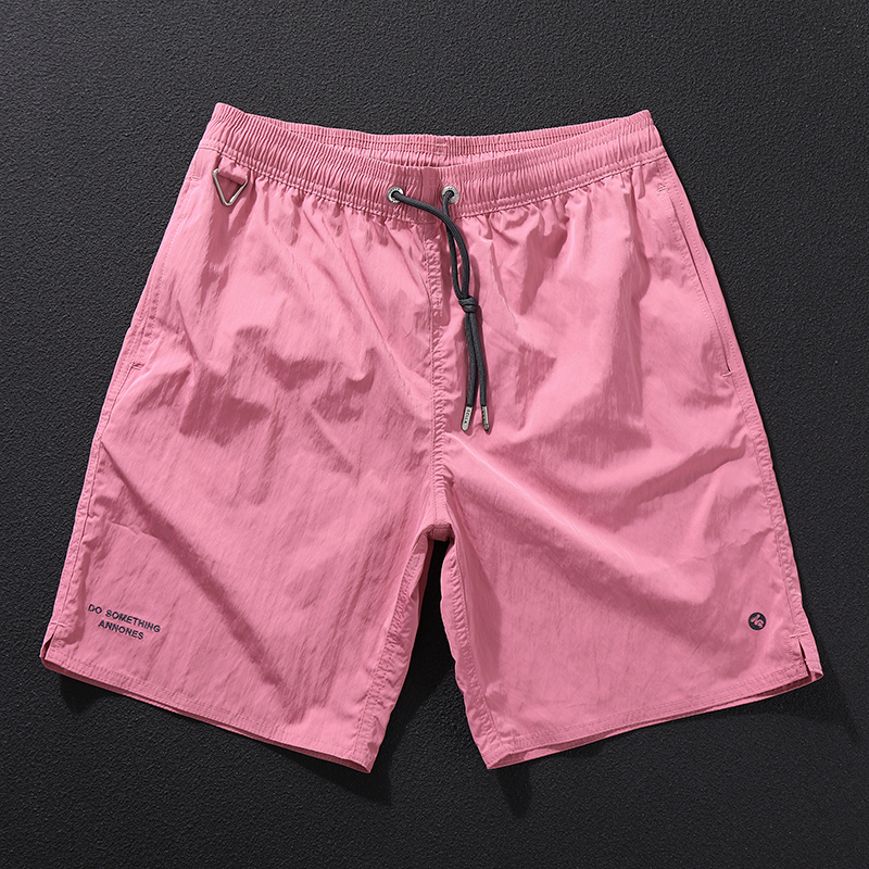 ins Pink Shorts Summer Beach Trendy Brand Beach Shorts Suitable for Water Quick-Drying Loose Sports Running Hot Spring Men's Shorts