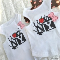Daily single pet vest with good breathability of cat and dog dress with small apple refreshing dog clothes