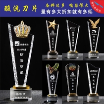 Crystal Trophy Medal Customized Champion Team Insurance Company Corporate Bank Annual Meeting Awards Awards