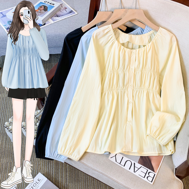 Loose-Fitting Tops for Pregnant Women, Fashionable Late Pregnancy Plus-Size French Long-Sleeved Shirts, Waist-Cinching Shirts, Spring and Autumn Clothing Loose-Fitting Tops for Pregnant Women, Fashionable Late Pregnancy Plus-Size French Long-Sleeved Shirts, Waist-Cinching Shirts, Spring and Autumn Clothing