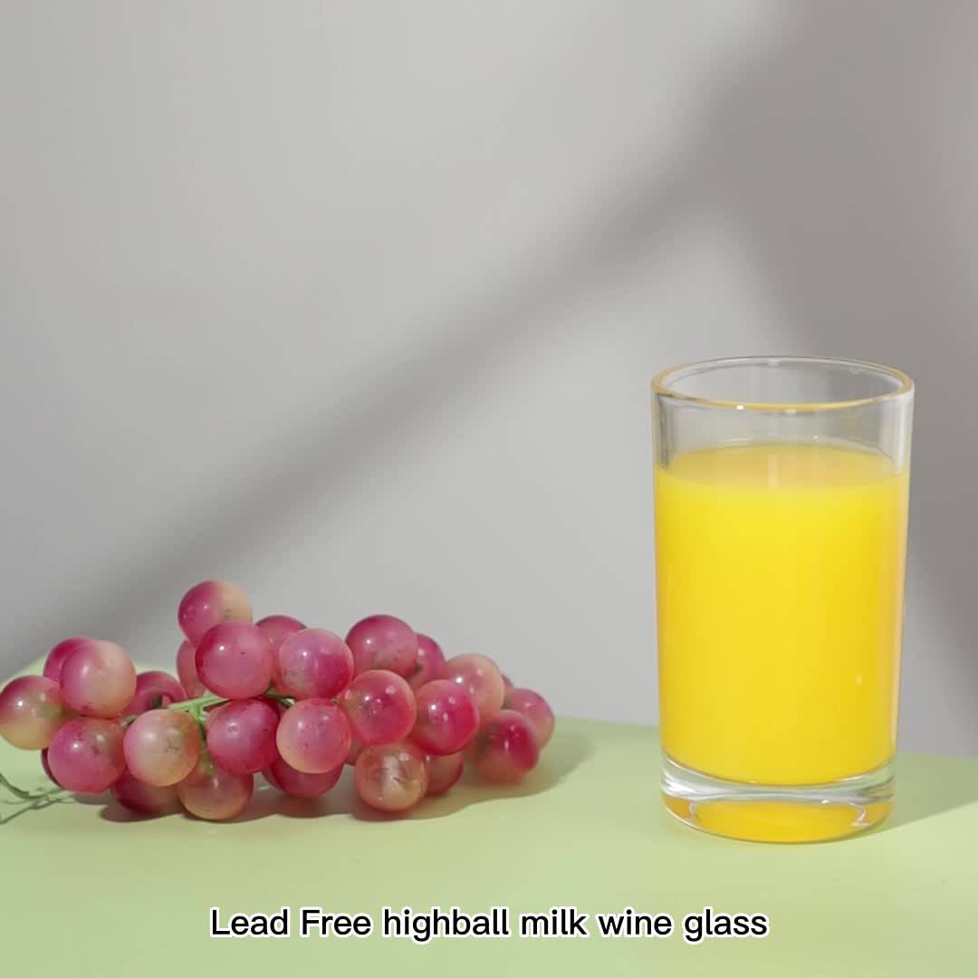 Lead Free Crystal Highball Glass Milk Drinking Glass For Juice