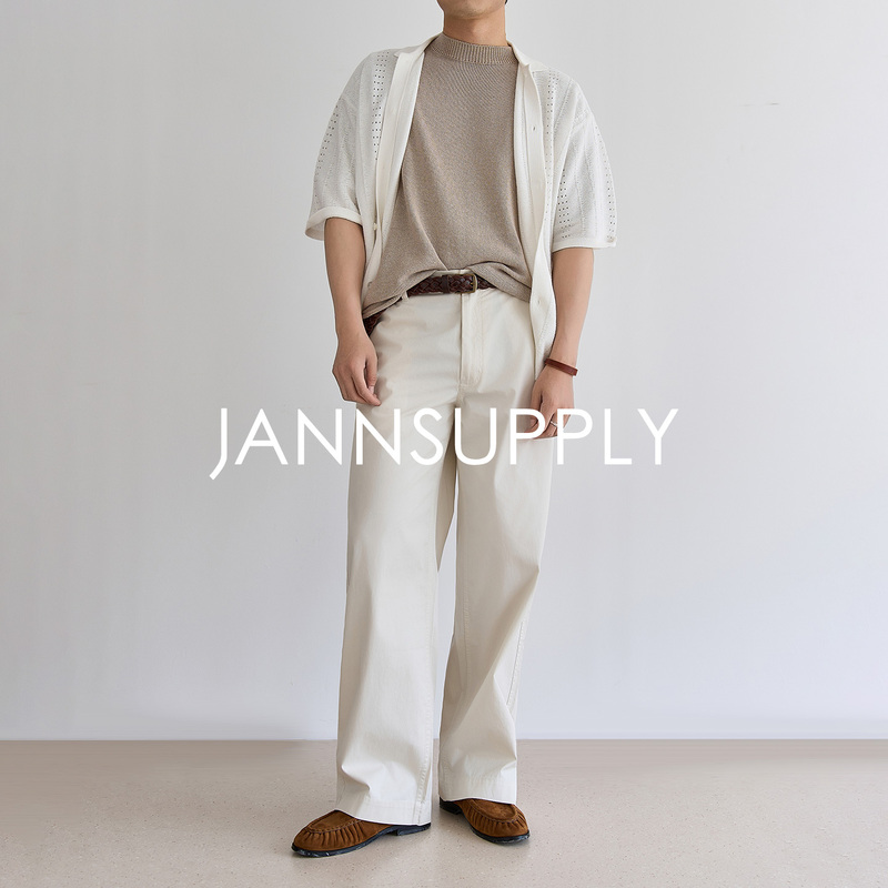 Jannsupply Italian Imported Beste Island Cotton Fuji Style Summer Men's Straight-Leg Work Casual Pants