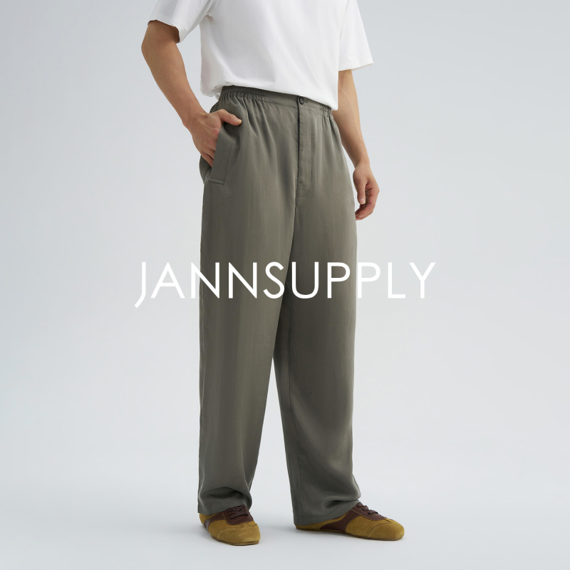 Jannsupply Japan Imported Takahashi Osaka 160's All-Cotton Ammonia Fiber Fabric Sand-Washed Loose Casual Long Pants