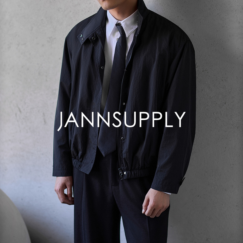Jannsupply Italian Limonta Micro-Wrinkle Texture Harrington Jacket Jannsupply Italian Limonta Micro-Wrinkle Texture Harrington Jacket