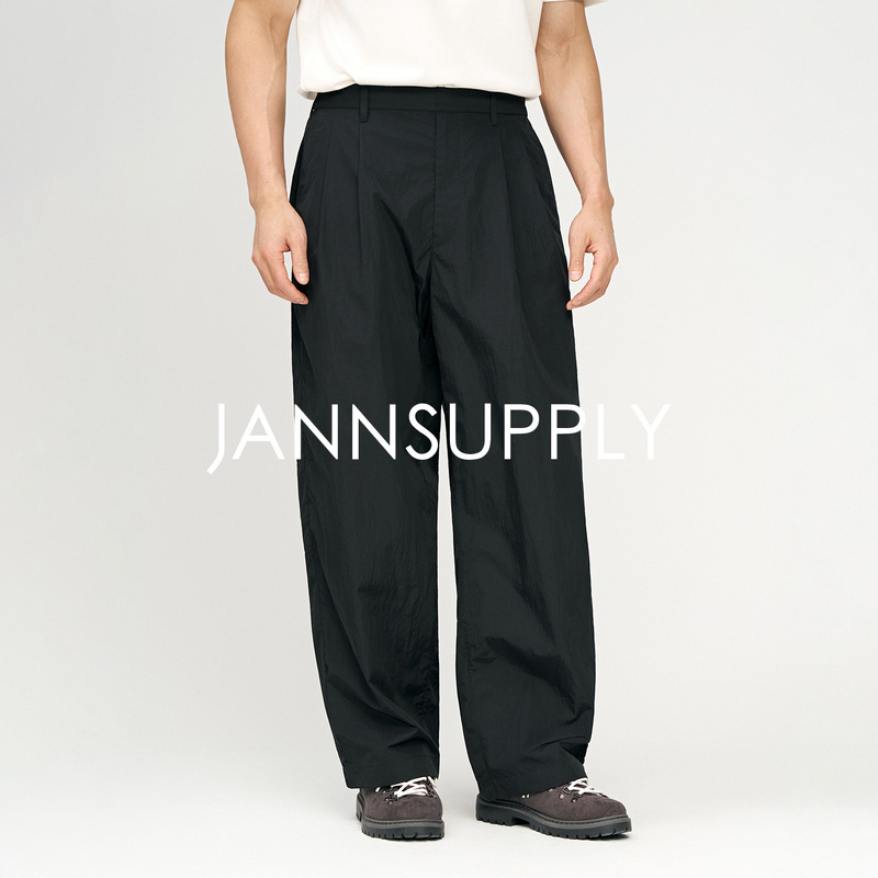 Jannsupply Italian Limonta Micro-Wrinkle Texture Water-Repellent Fabric Spring Men's Wide-Leg Casual Pants Jannsupply Italian Limonta Micro-Wrinkle Texture Water-Repellent Fabric Spring Men's Wide-Leg Casual Pants