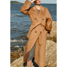 Riz! Camel 70 velvet high-end double-sided cashmere coat for women's mid length autumn and winter new wool coat 101801