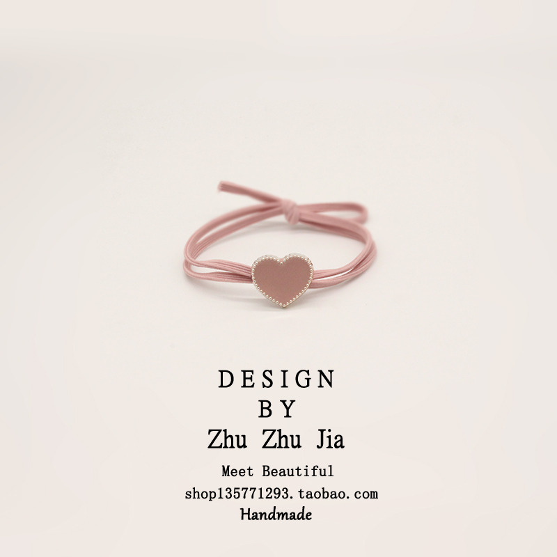 Tóc vòng Hàn Quốc Đầu dây nhỏ tươi Sen nữ cô gái trái tim dây tóc phụ kiện tóc da ban nhạc cao su ban nhạc màu hồng kẹp tóc giả
