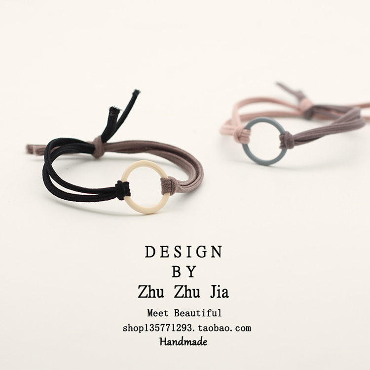 Vòng tóc Hàn Quốc Đầu dây nhỏ tươi Sen sê-ri Kiểu vòng tay cô gái cá tính đơn giản bao cao su hoang dã ban nhạc bao da - Vòng đeo tay Clasp vòng tay đôi
