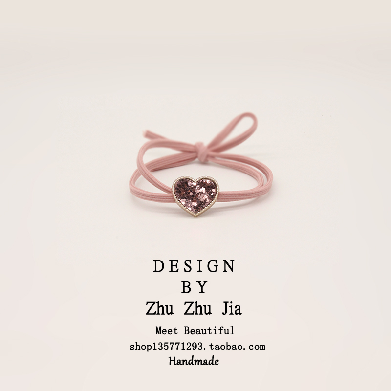 Tóc vòng Hàn Quốc Đầu dây nhỏ tươi Sen nữ cô gái trái tim dây tóc phụ kiện tóc da ban nhạc cao su ban nhạc màu hồng kẹp tóc giả