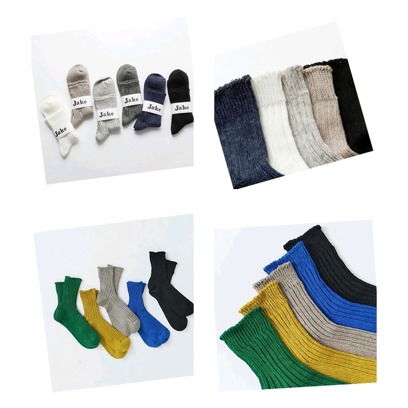 In Stock French Bull Jake Japanese-Made Men's Mid-Calf Solid Color Linen Thin Low-Cut Socks for Early Summer