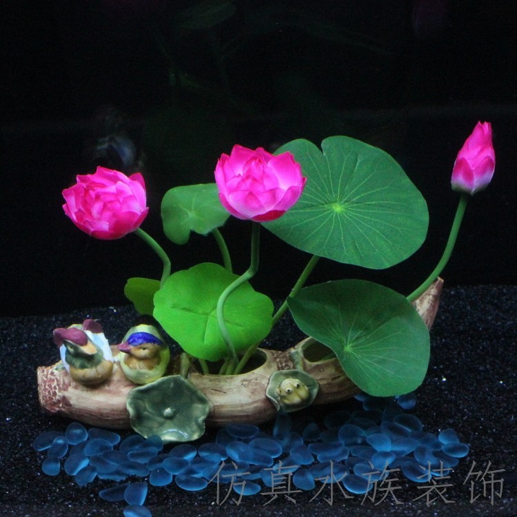 Fish Tank Ceramic Decorations Aquarium Creative Pendulum ceramic lotus root flower lotus root emulated water grass