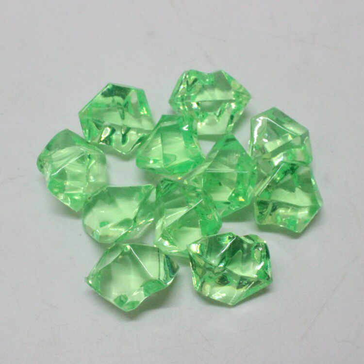 新品仿水晶小彩色石壓克力塑料透明石頭魚缸花瓶用裝飾彩石藍色
