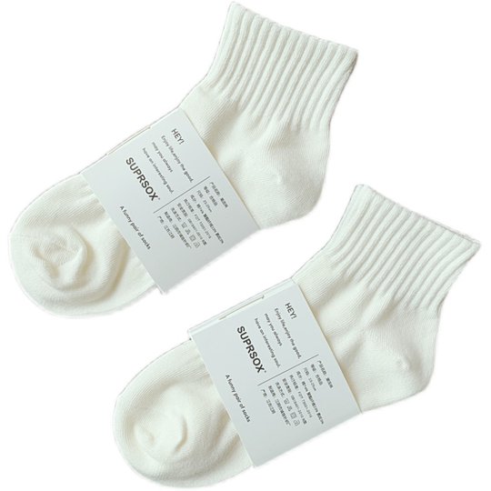 Japanese White Socks for Men, Pure Cotton, Breathable, Sports Basketball Socks, Couple Style, Versatile, College Style Short Socks, No-Show Socks