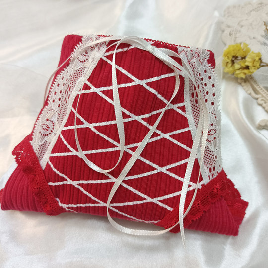 Japanese Red Couple Underwear Set, Pure Cotton, Antibacterial, for Groom and Bride, Wedding, Men's and Women's Matching Underwear Set