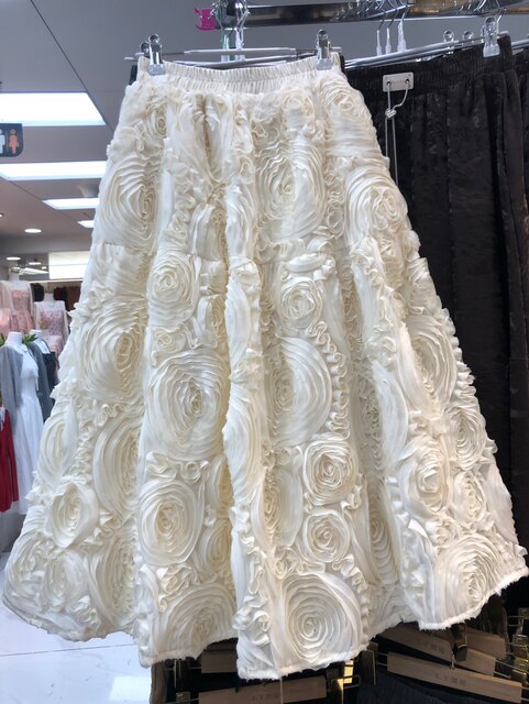 French plagiarism heavy industry three-dimensional flower umbrella skirt with big swing