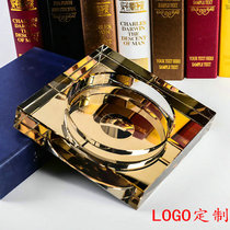 Crystal glass ashtray fashion creative personality home living room high-end custom LOGO large European trend