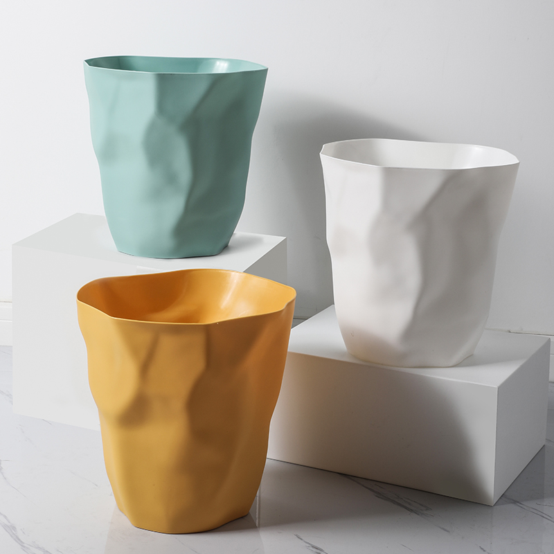 Simple trash can Household living room powder room Kitchen Dormitory large creative bedroom office paper basket Nordic style