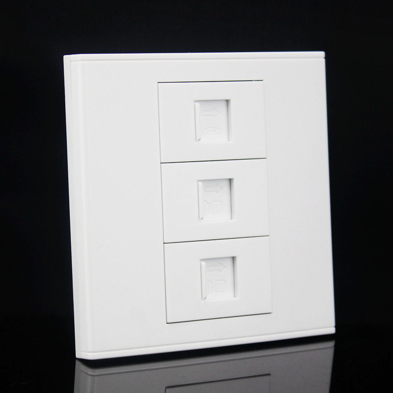 Type 86 Computer Phone socket Panel 2 CAT6 Internet 1 CAT3 Voice over phone wall switch socket