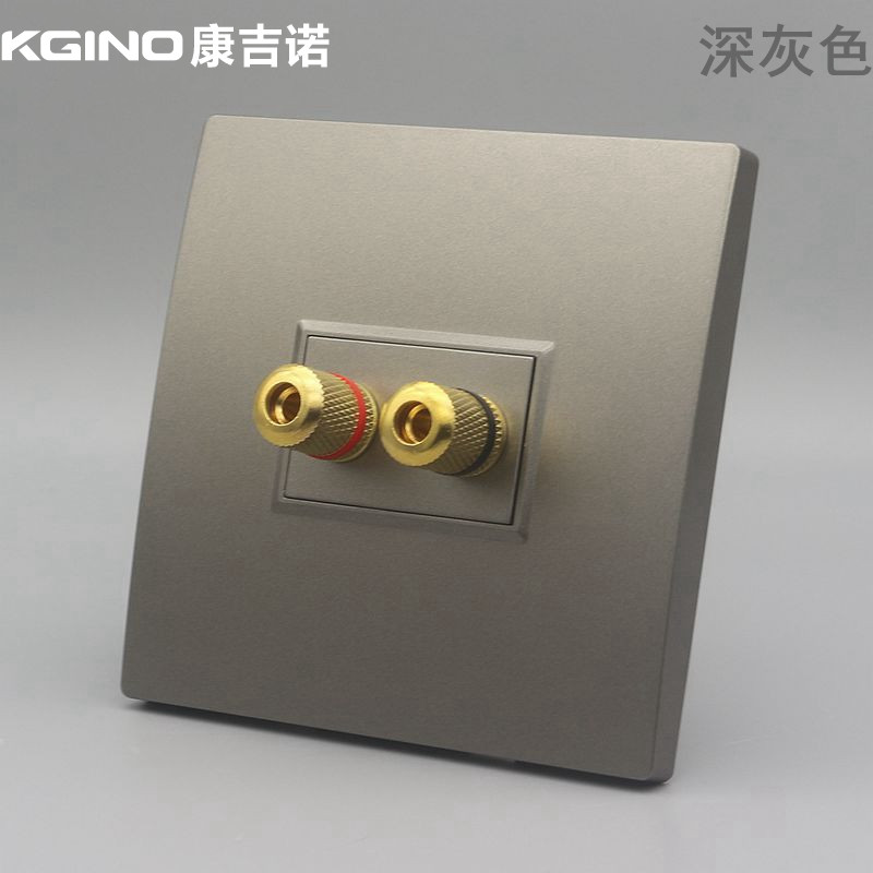 Dark grey 86 Type one double head sound socket double head surround audio sound microphone microphone jack panel