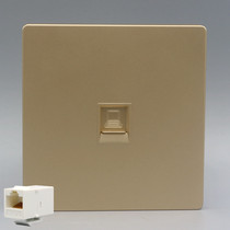 Champagne gold direct-plug Gigabit network cable panel type 86 single-port female-to-female Category 6 computer information wall socket