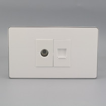 Yinbian 120 type two-position computer TV socket panel RJ45 network TV cable TV wall socket