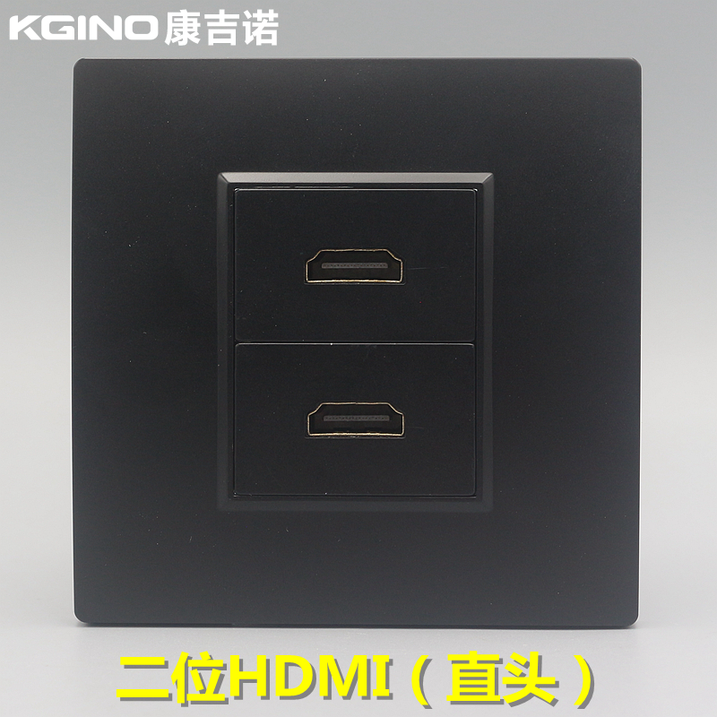 Black 86 Type 2 HDMI high-definition socket Double opening 2 0 version HDMI mother to mother in-line multimedia panel-Taobao